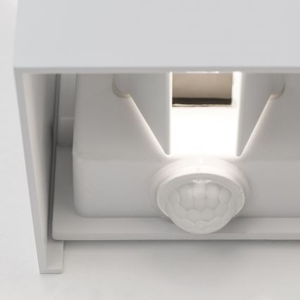 LED Outdoor wall light with motion and dusk sensor CUBE-S LED/13W/230V IP54 white