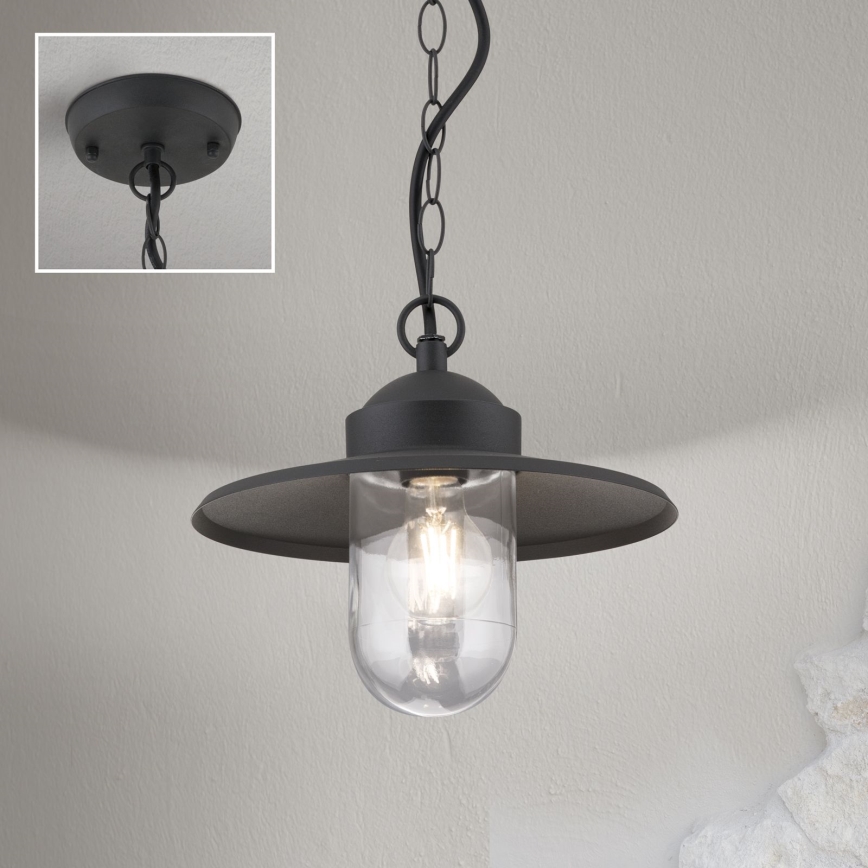 Outdoor pendant light EDWARD 1xE27/60W/230V IP44 black