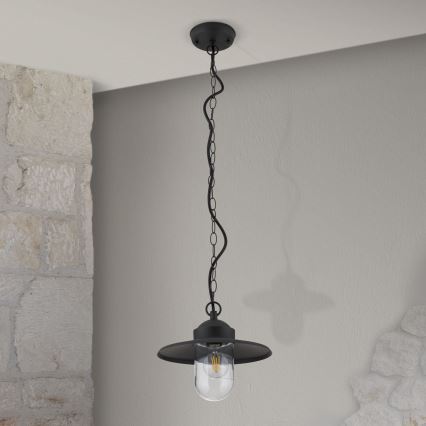 Outdoor pendant light EDWARD 1xE27/60W/230V IP44 black