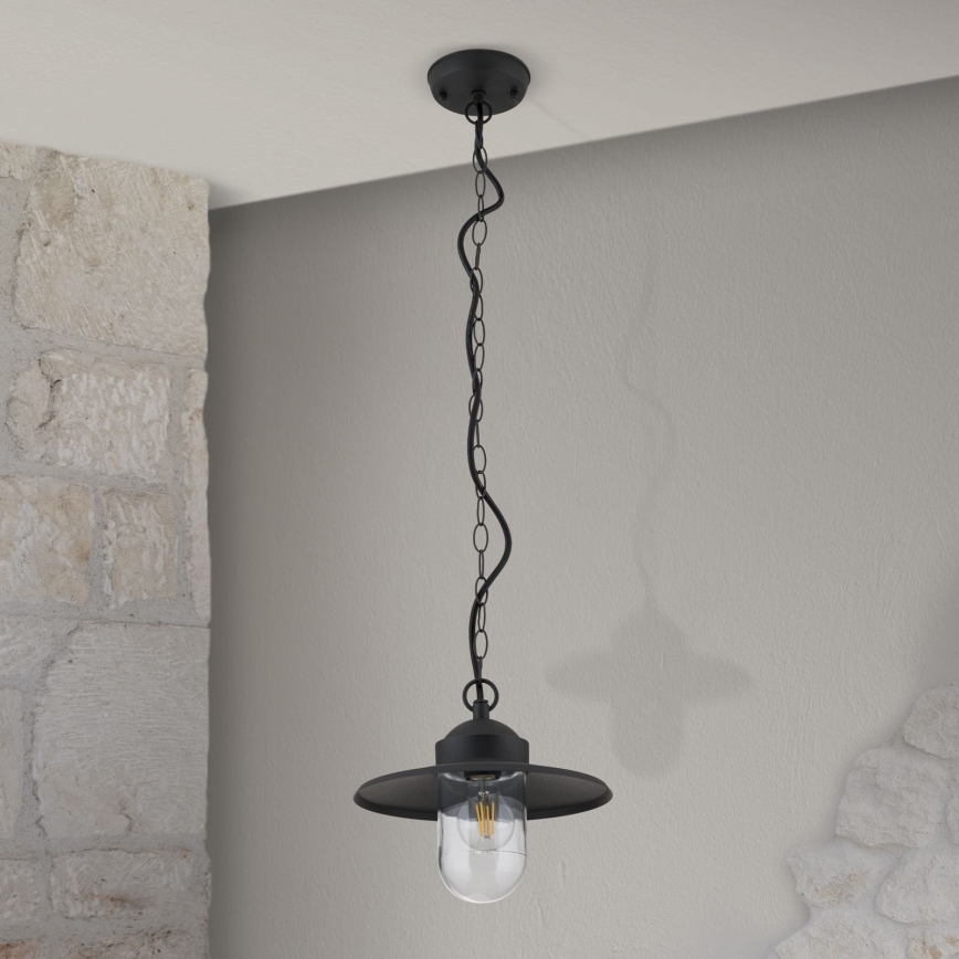 Outdoor pendant light EDWARD 1xE27/60W/230V IP44 black