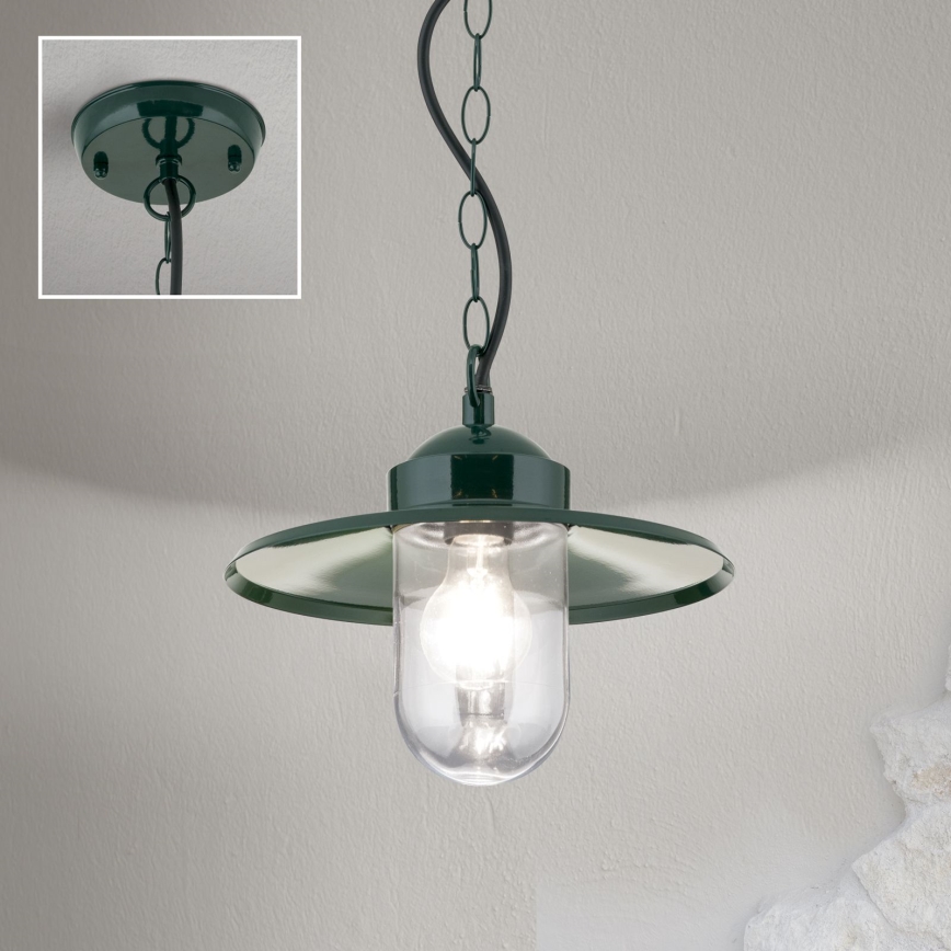 Outdoor pendant light EDWARD 1xE27/60W/230V IP44 green