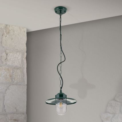 Outdoor pendant light EDWARD 1xE27/60W/230V IP44 green