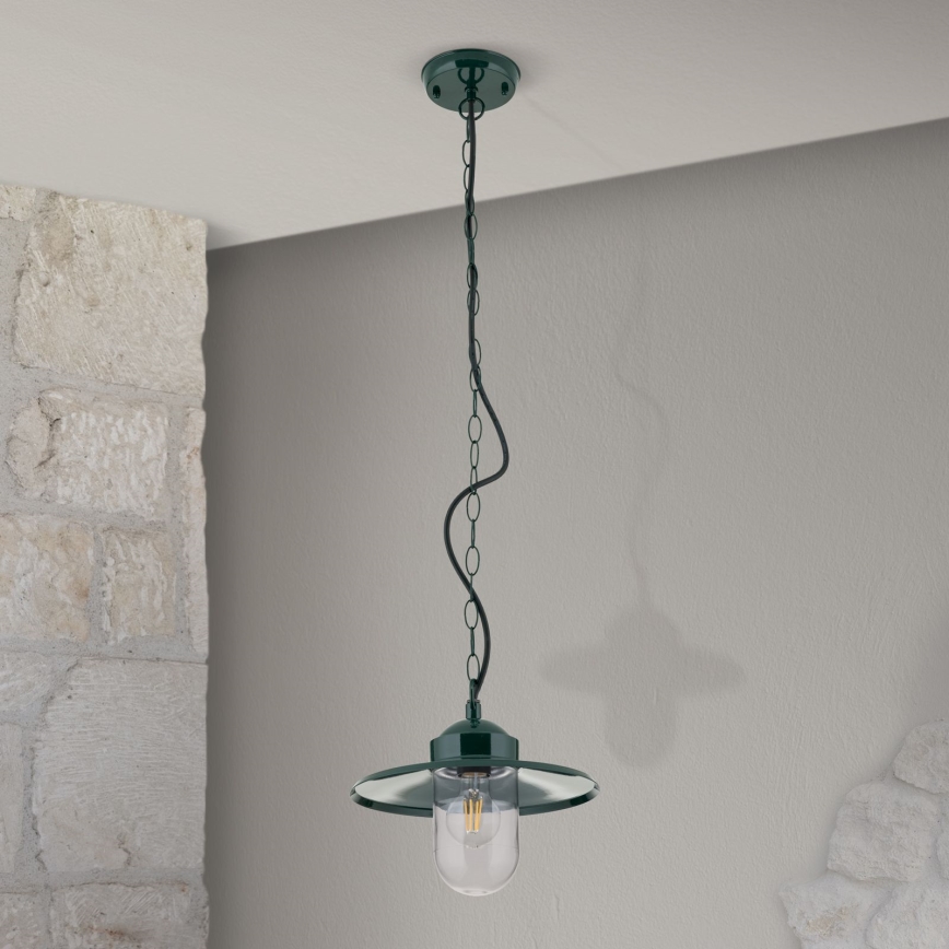 Outdoor pendant light EDWARD 1xE27/60W/230V IP44 green