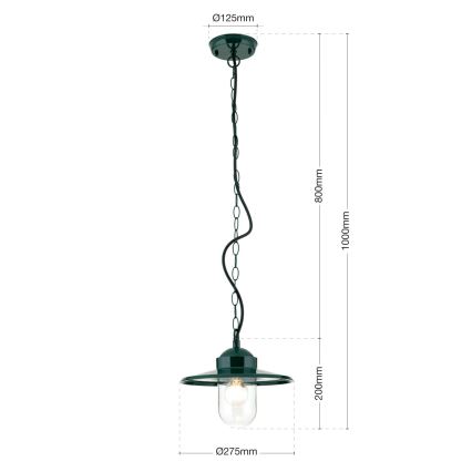 Outdoor pendant light EDWARD 1xE27/60W/230V IP44 green