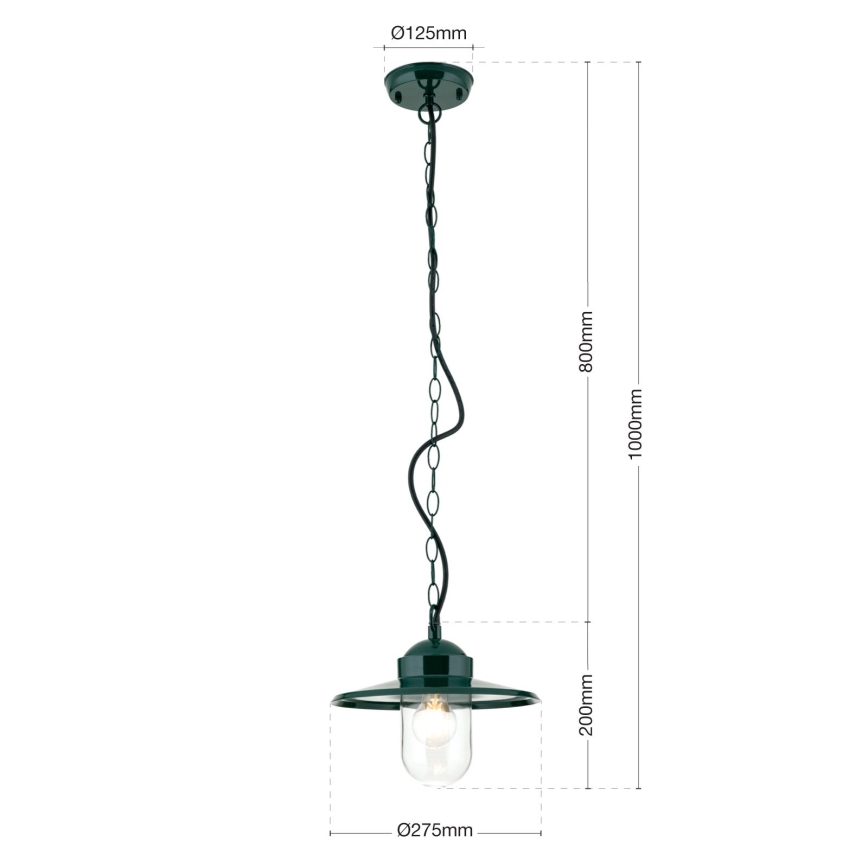 Outdoor pendant light EDWARD 1xE27/60W/230V IP44 green