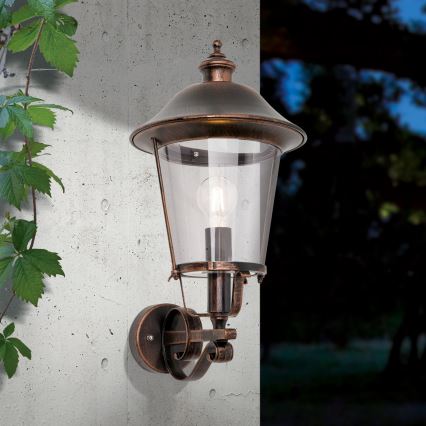 Outdoor wall lamp KENZO 1xE27/100W/230V IP44 bronze/patina