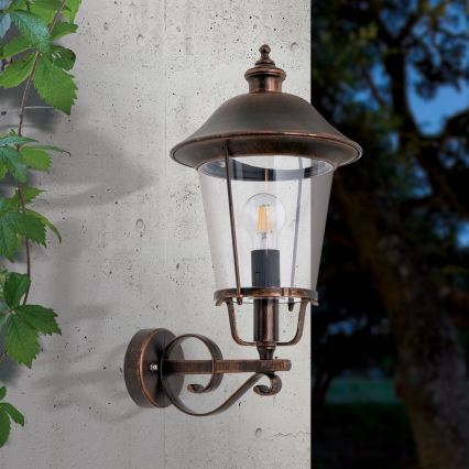 Outdoor wall lamp KENZO 1xE27/100W/230V IP44 bronze/patina