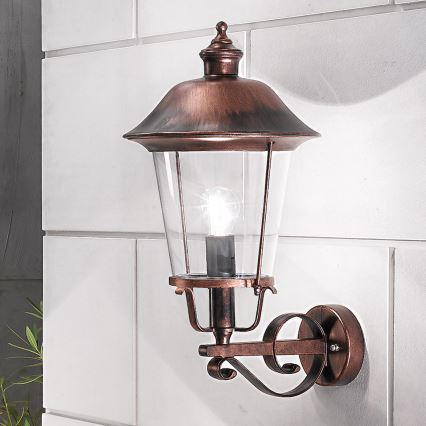Outdoor wall lamp KENZO 1xE27/100W/230V IP44 bronze/patina
