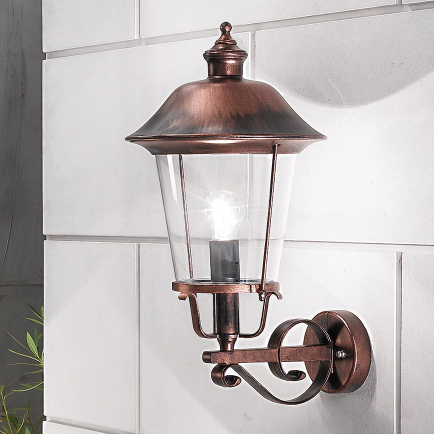 Outdoor wall lamp KENZO 1xE27/100W/230V IP44 bronze/patina