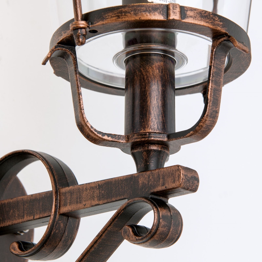 Outdoor wall lamp KENZO 1xE27/100W/230V IP44 bronze/patina