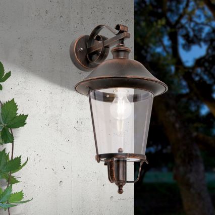 Outdoor wall lamp KENZO 1xE27/100W/230V IP44 bronze/patina