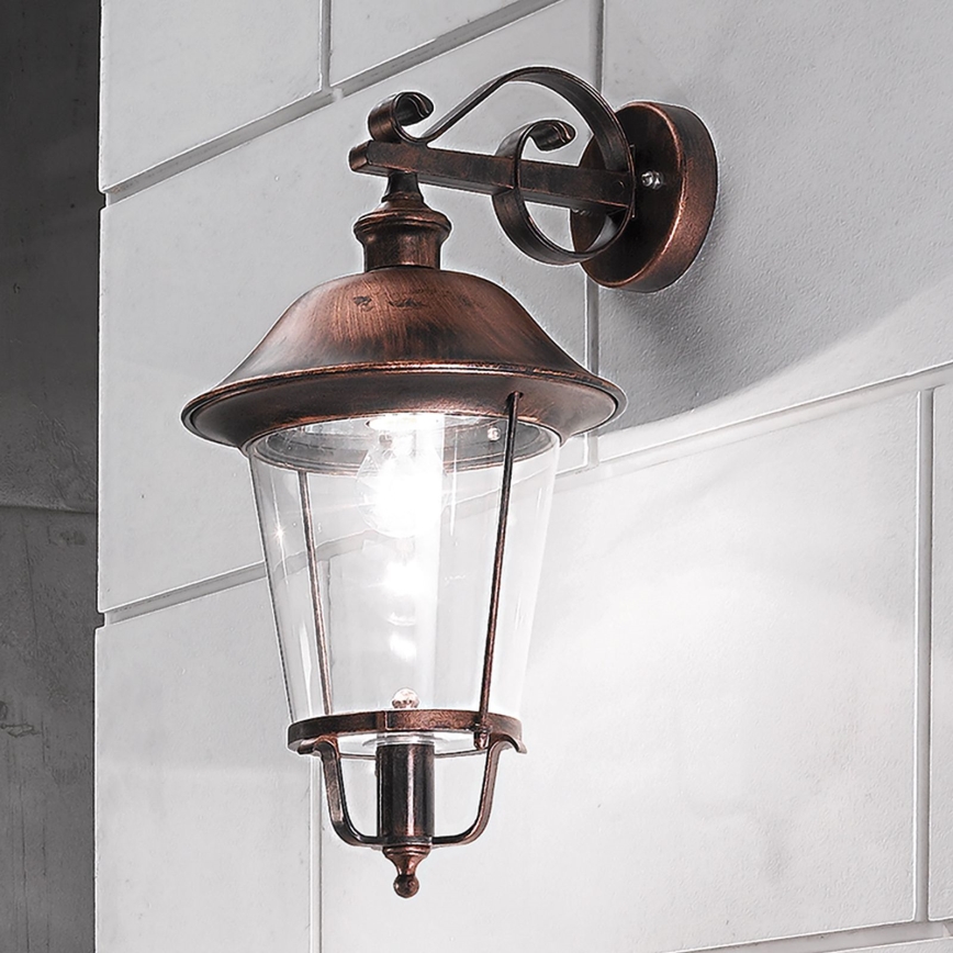 Outdoor wall lamp KENZO 1xE27/100W/230V IP44 bronze/patina