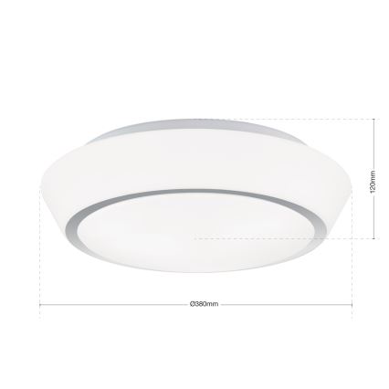 TENA bathroom ceiling light 3xE27/60W/230V Ø 38 cm IP44 white