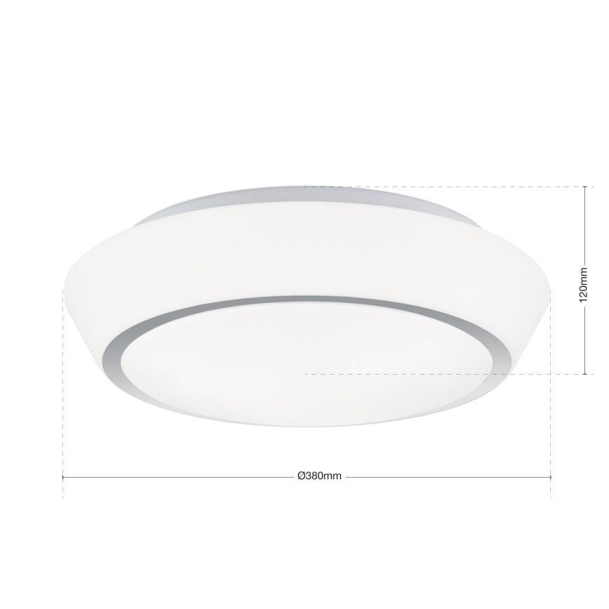 TENA bathroom ceiling light 3xE27/60W/230V Ø 38 cm IP44 white