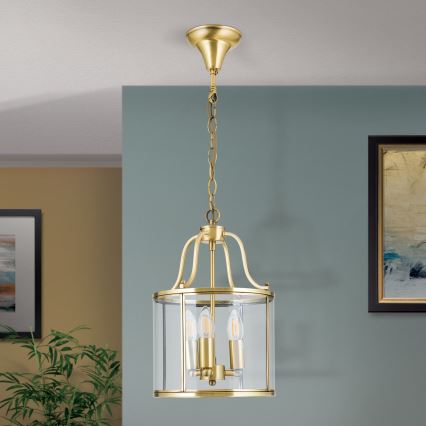 BRUNO chain-hung chandelier 3xE14/40W/230V, Ø25 cm, Gold