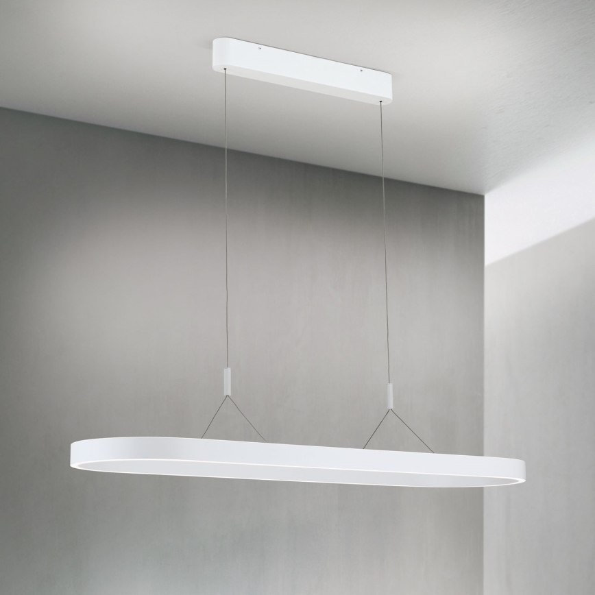 LED Pendant on Cable CARRARA LED/80W/230V 2700/3000/4000K White