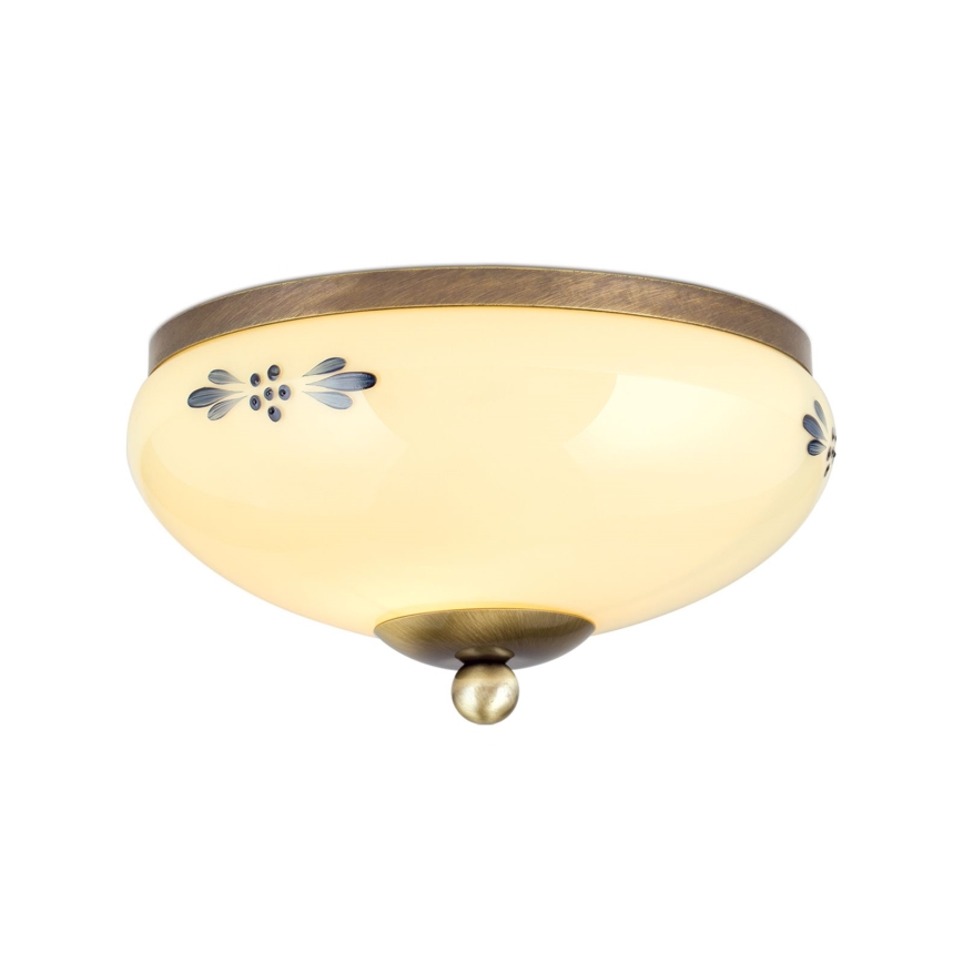 Ceiling light LANDHAUS 1xE27/60W/230V Ø 21 cm bronze/beige/blue