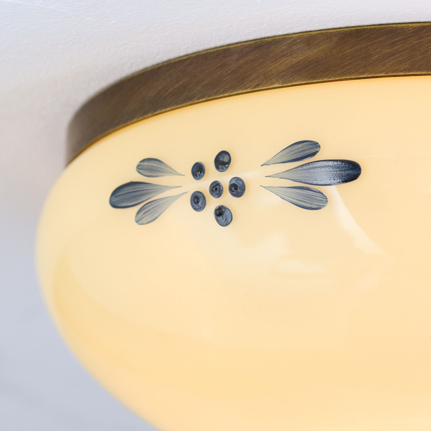 Ceiling light LANDHAUS 1xE27/60W/230V Ø 21 cm bronze/beige/blue
