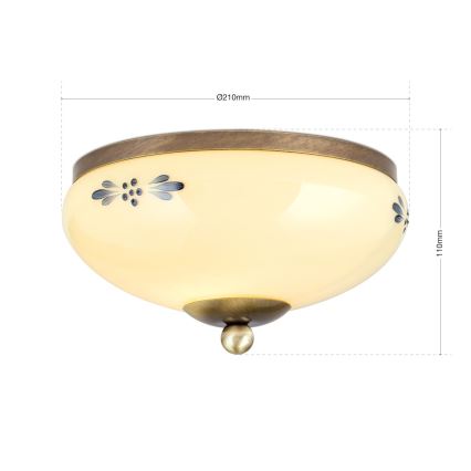 Ceiling light LANDHAUS 1xE27/60W/230V Ø 21 cm bronze/beige/blue