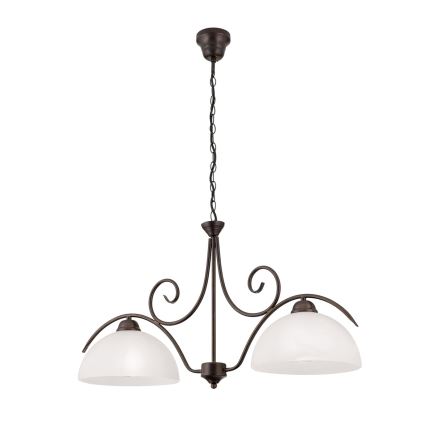 Chain-hung chandelier RULA 2xE27/40W/230V white/bronze