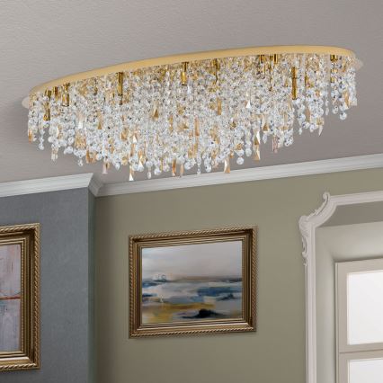 Crystal ceiling light CRYSTALRIVER 21xG9/40W/230V gold