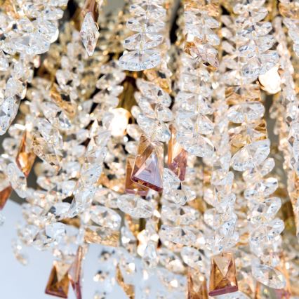 Crystal ceiling light CRYSTALRIVER 21xG9/40W/230V gold