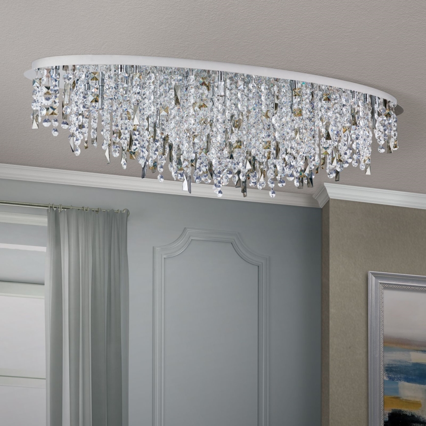 Crystal ceiling light CRYSTALRIVER 21xG9/40W/230V shiny chrome