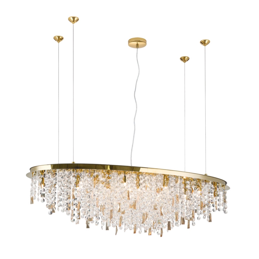 Crystal chandelier on a string CRYSTALRIVER 21xG9/40W/230V gold