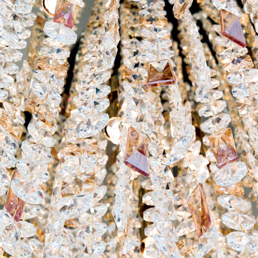 Crystal chandelier on a string CRYSTALRIVER 21xG9/40W/230V gold
