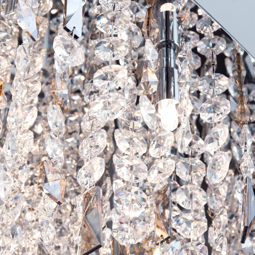 Crystal chandelier on a string CRYSTALRIVER 21xG9/40W/230V shiny chrome