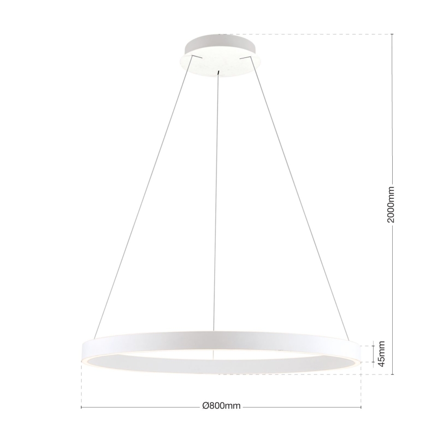 Dimmable LED cable-suspended pendant light KOLK LED/80W/230V 2700/3000/4000K Ø 80 cm white