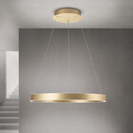 Dimmable LED cable pendant KOLK LED/60W/230V 2700/3000/4000K diam. 60 cm gold