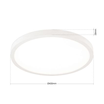 DISC Dimmable LED Ceiling Light, 30W, 230V, 2700/3000/4000K (Tunable White), Ø 40 cm, White