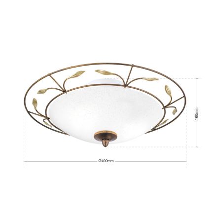 Ceiling light LUCA 2xE14/40W/230V d. 40 cm bronze/patina