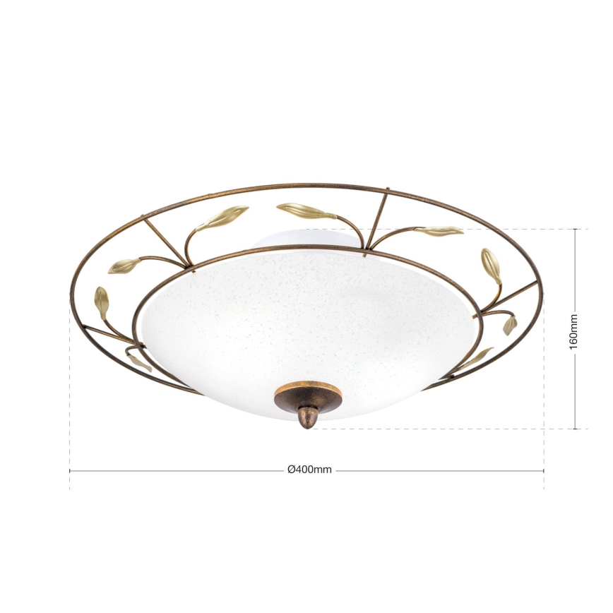 Ceiling light LUCA 2xE14/40W/230V d. 40 cm bronze/patina