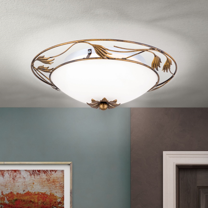 Ceiling light FLEUR 2xE27/60W/230V d. 40 cm bronze