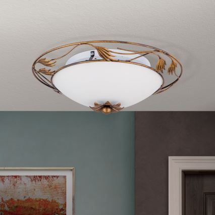 Ceiling light FLEUR 2xE27/60W/230V d. 40 cm bronze