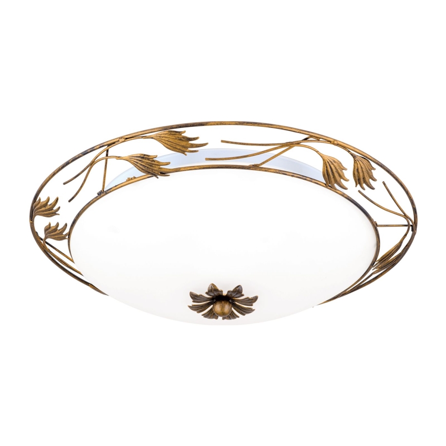 Ceiling light FLEUR 3xE27/60W/230V d. 50 cm bronze