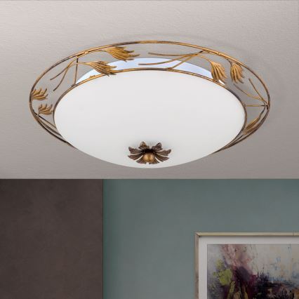 Ceiling light FLEUR 3xE27/60W/230V d. 50 cm bronze