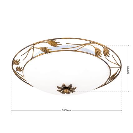 Ceiling light FLEUR 3xE27/60W/230V d. 50 cm bronze