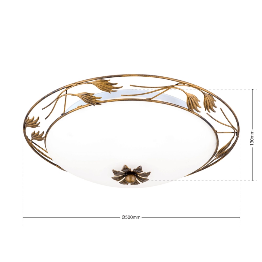 Ceiling light FLEUR 3xE27/60W/230V d. 50 cm bronze