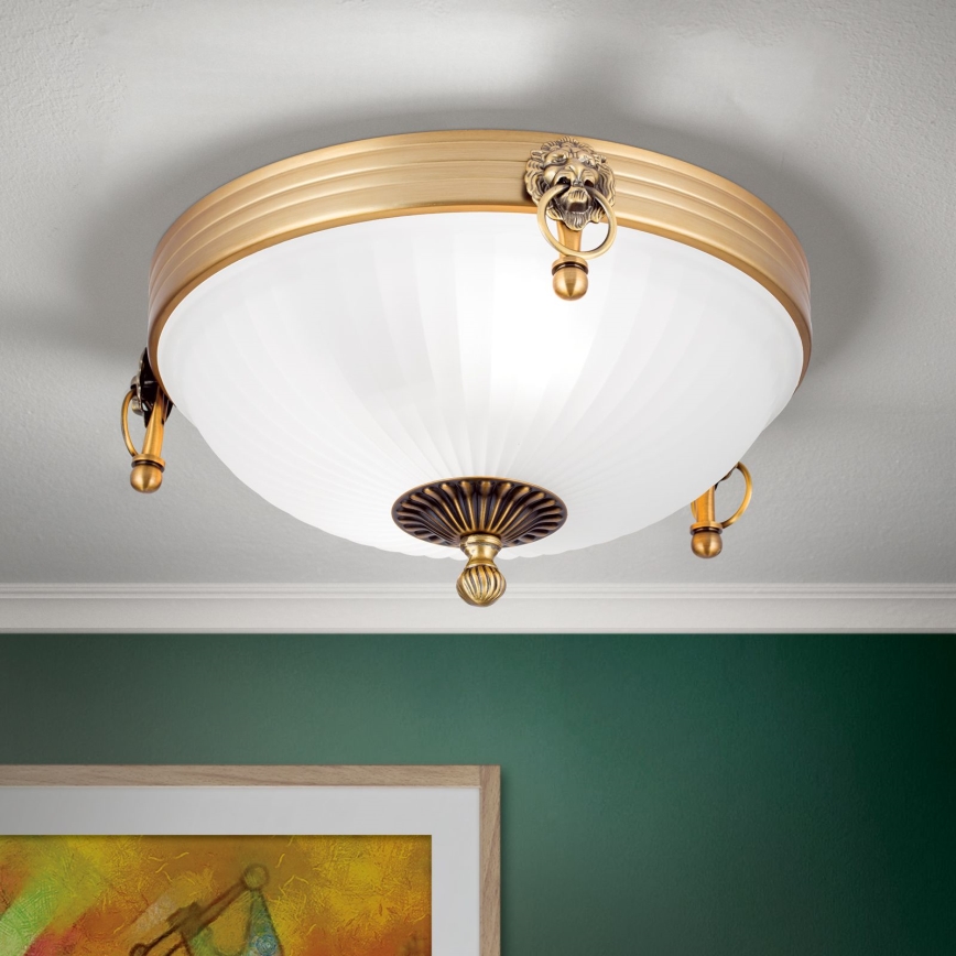 Ceiling light ROCCA 2xE27/60W/230V d. 31 cm bronze/white