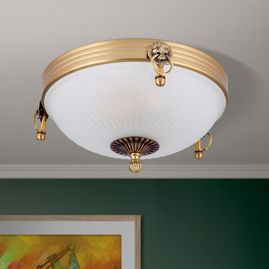 Ceiling light ROCCA 2xE27/60W/230V d. 31 cm bronze/white