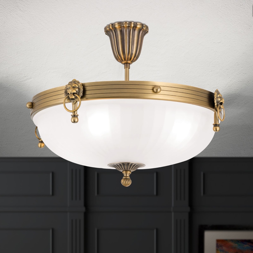 Surface-mounted chandelier ROCCA 4xE27/60W/230V d. 43 cm bronze/white