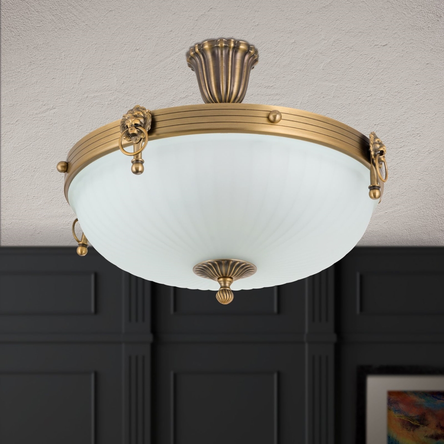 Surface-mounted chandelier ROCCA 4xE27/60W/230V d. 43 cm bronze/white