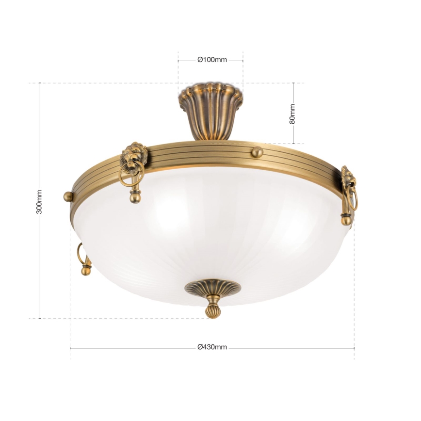 Surface-mounted chandelier ROCCA 4xE27/60W/230V d. 43 cm bronze/white