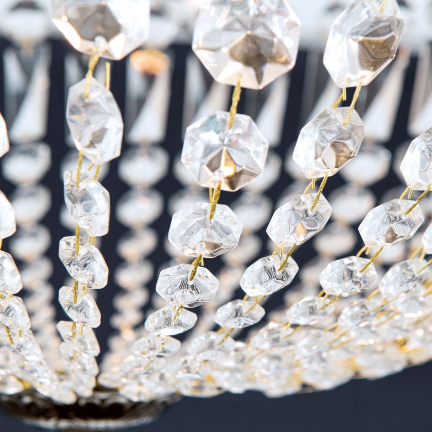 Crystal chandelier on a pole ARILA 6xE27/60W/230V d. 60 cm brown/patina