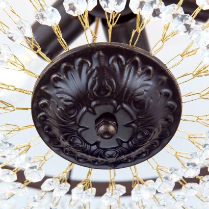 Crystal chandelier on a pole ARILA 6xE27/60W/230V d. 60 cm brown/patina