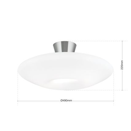Ceiling light BLANC 2xE27/60W/230V d. 49 cm matte chrome