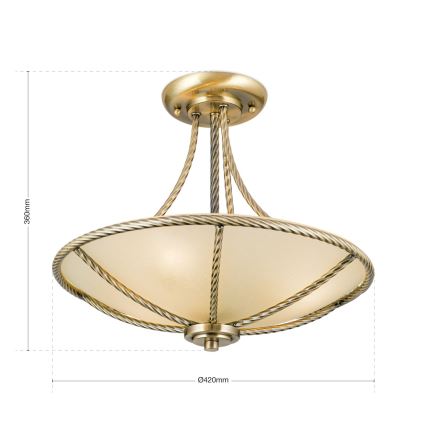Chandelier on a pole MAURO 3xE27/60W/230V d. 42 cm bronze
